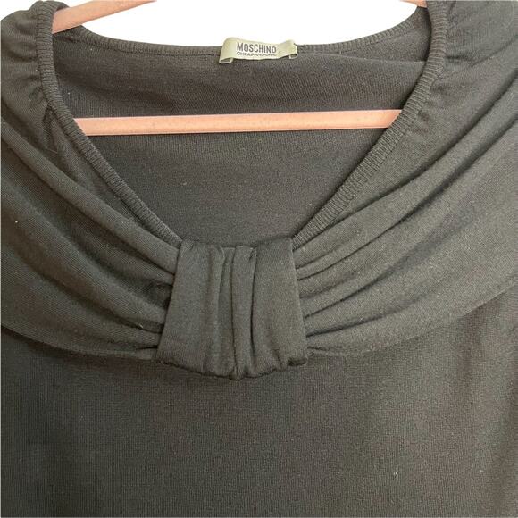 Moschino Black Virgin Wool Front Knot Mini Sweater Dress - Picture 8 of 9